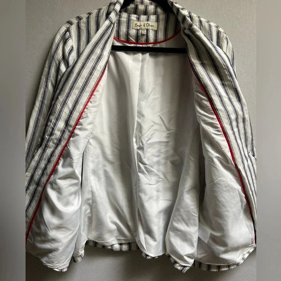 Emma & Olivia Linen Rayon pinstripe  blazer Sz XL - Picture 4 of 10